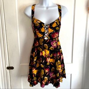 Free people floral mini skater dress